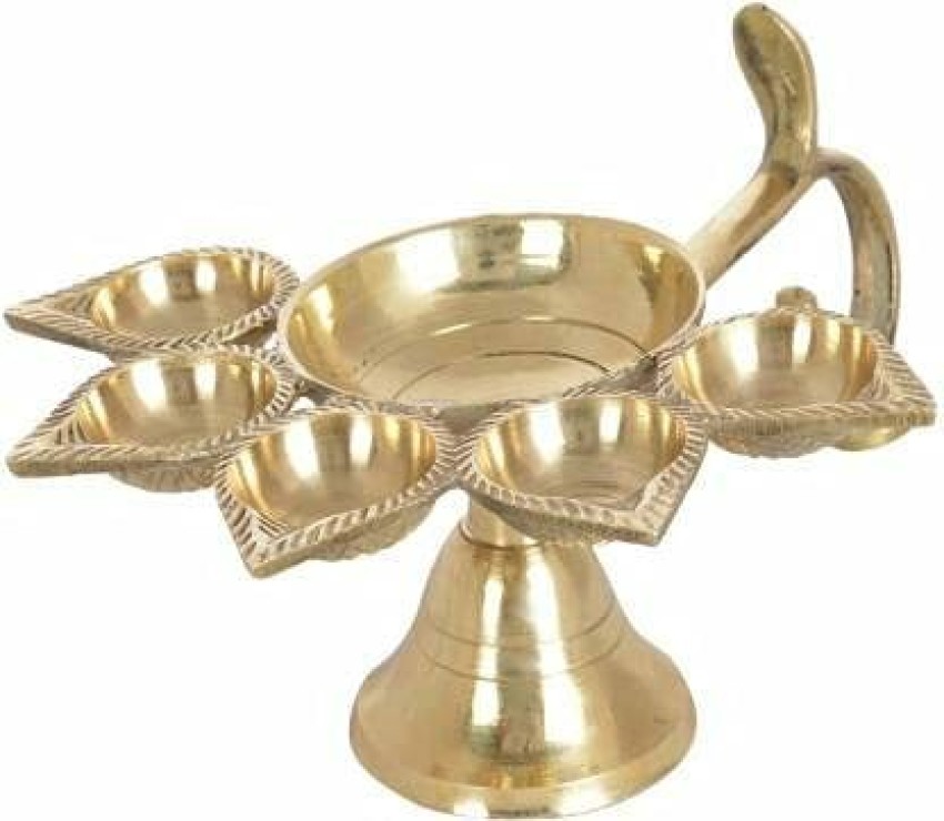 NS Tm Panchmukhi Aarti Diya/Panch Deep/Brass-Pital Aarti diya for daily  Puja Use Brass Table Diya Price in India - Buy NS Tm Panchmukhi Aarti  Diya/Panch Deep/Brass-Pital Aarti diya for daily Puja Use