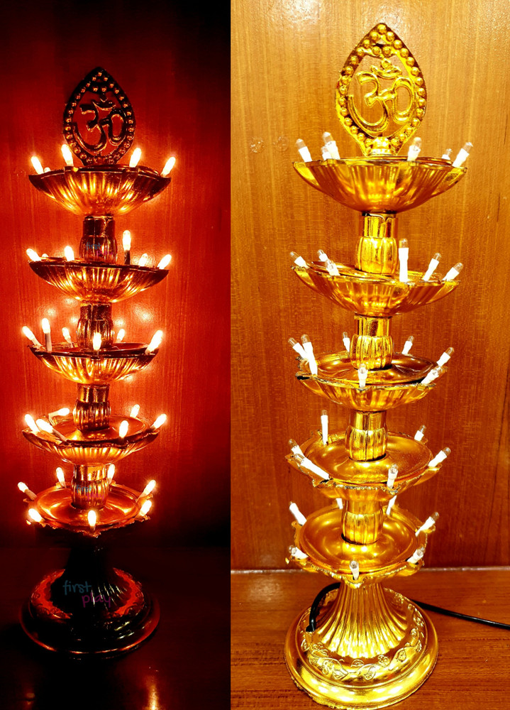 First Play Electric Diya Stand for Diwali Home Decorative Item I Diwali Light I Mandir Diya Plastic Table Diya Price in India Buy First Play Electric Diya Stand for Diwali Home