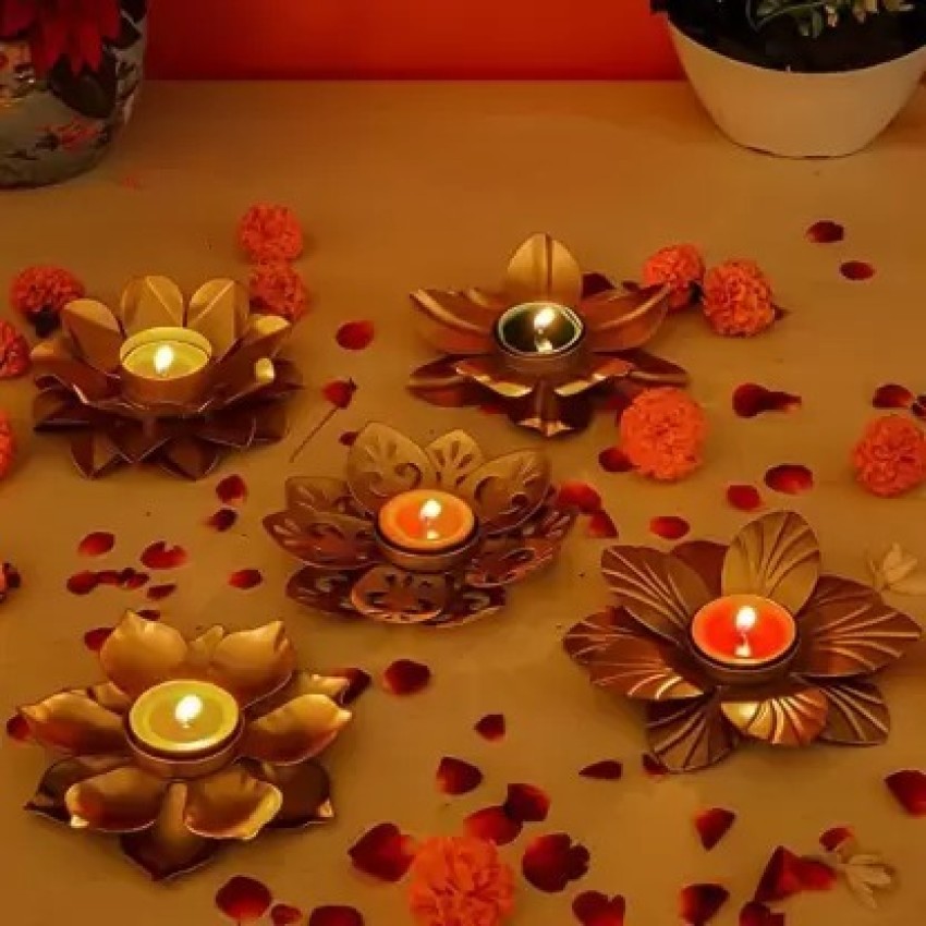 Lotus Flower Tealight Candle Holder Stand