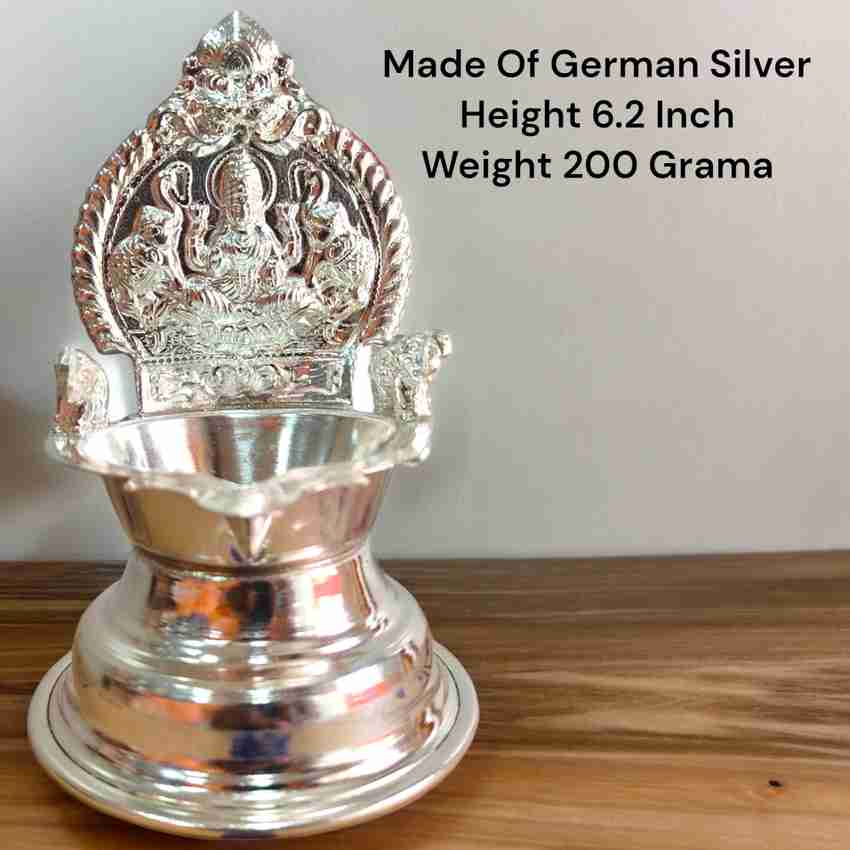 Sigaram Gaja Lakshmi Deepam Vilakku Silver Plated Table Diya Price in India Buy Sigaram Gaja Lakshmi Deepam Vilakku Silver Plated Table Diya online at Flipkart