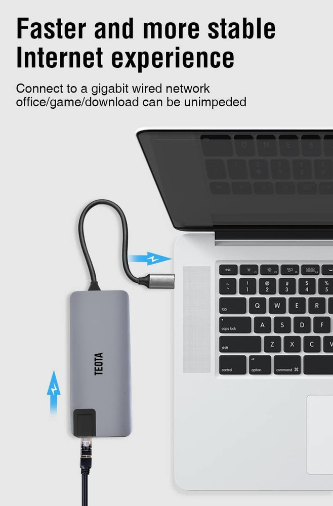 TEQTA 12 in 1 USB C HUB 12 IN 1 USB C Hub with 4K HDMI USB C Hub for MacBook Pro Air XPS and More Supports both Windows and Mac Price in India