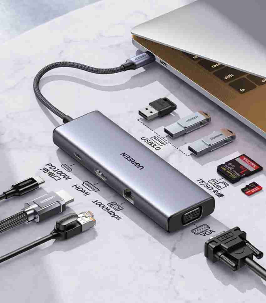 UGREEN 90119 USB C 9 In 1 Hub 4k@60Hz Multifunctional Adapter(Gray