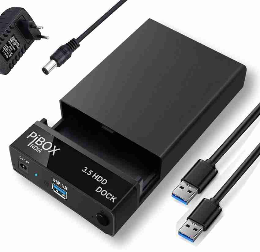 pibox india DOCK D6419E Hard Drive Enclosure USB 3.0 External Hard Drive Docking Station for 3.5 2.5 Inch SATA Hard Drive SSD with 16 TB Tool Free HDD Enclosure with 12A Power Supply