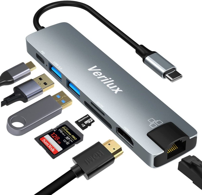 USB-C to 4K HDMI, USB-A, Ethernet, PD Charging