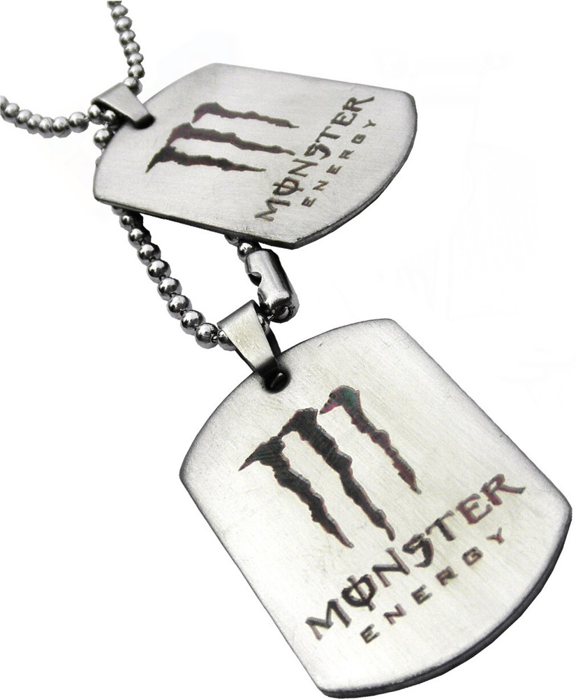 Get Fatang Monster Energy Engraved Silver Dog Tag Price in India