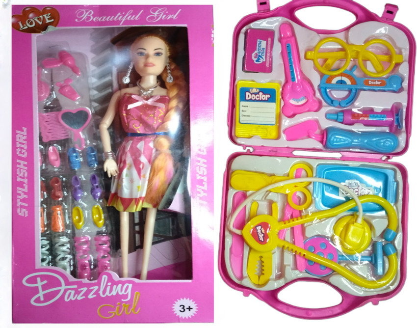toyboyzone Long hair Doll doctor set toy For Boy Girl Kids