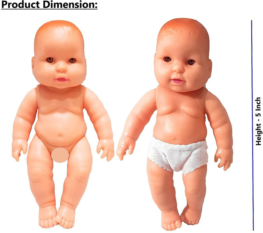 TinyTroves Set Of Boy Girl Doll 2 Mini Soft Rubber Dolls For Infants Newborn 5 Inch Set Of Boy Girl Doll 2 Mini Soft Rubber Dolls For