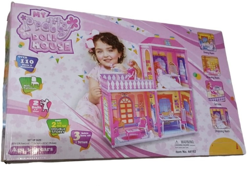 zokato My Pretty Doll House Princess Doll House Doll Play Set with  Furniture, 110 Pcs. - My Pretty Doll House Princess Doll House Doll Play  Set with Furniture