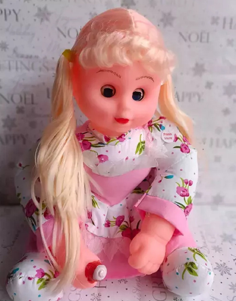 giftsrus Soft Doll Toy for Baby Girls with Long Hair Chu chu Sound