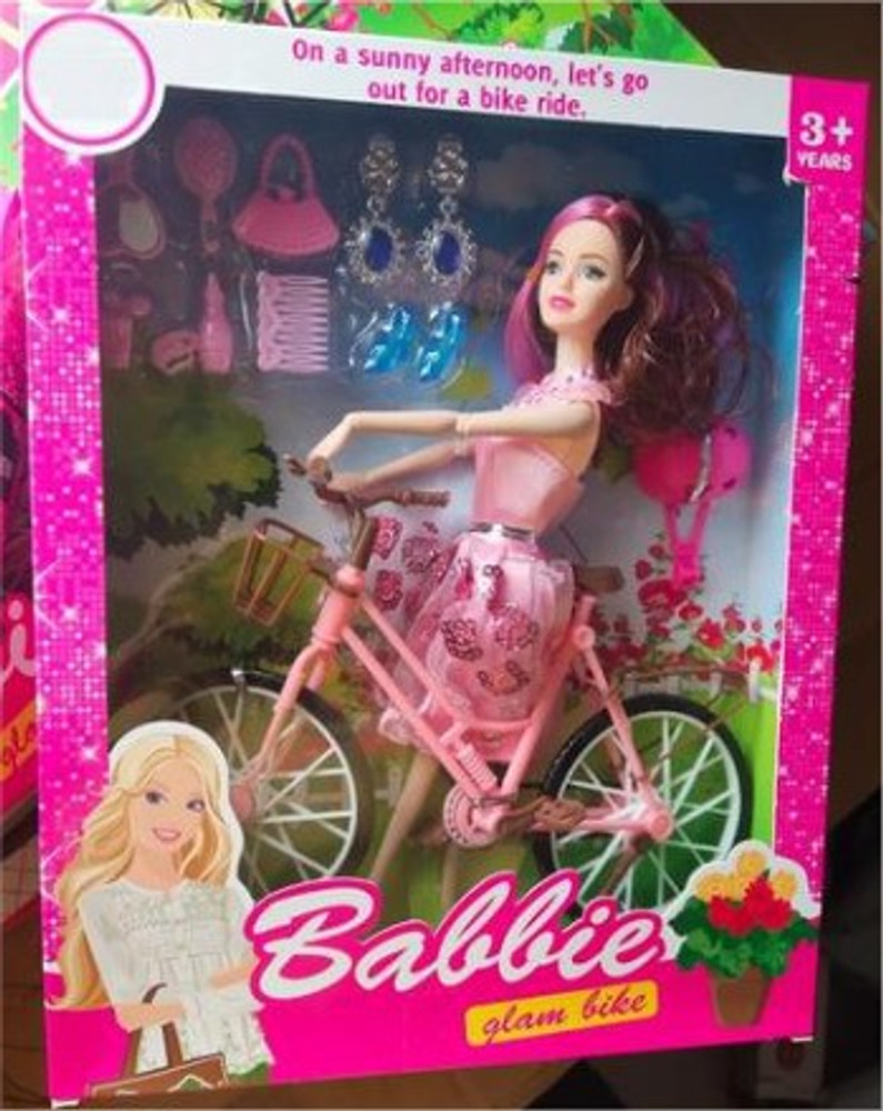 Barbie glam bike and top doll