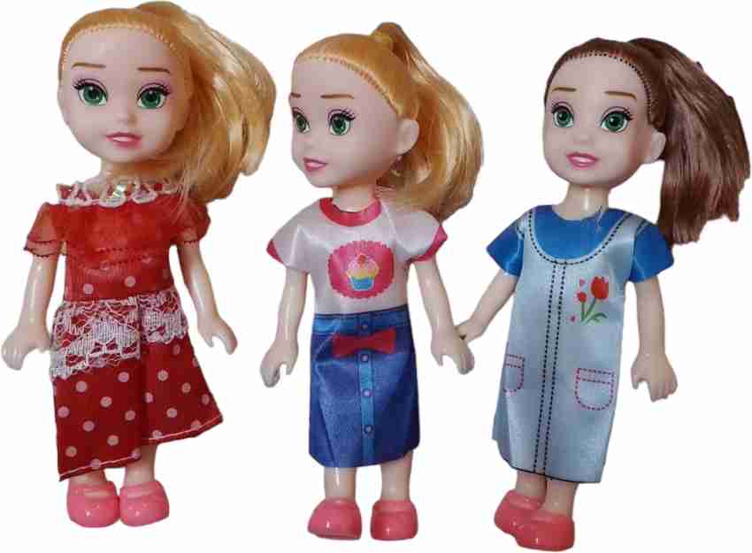 AKFLICKS Fashion Doll For Girls Soft Toy Sisters 15 cm Set of 3