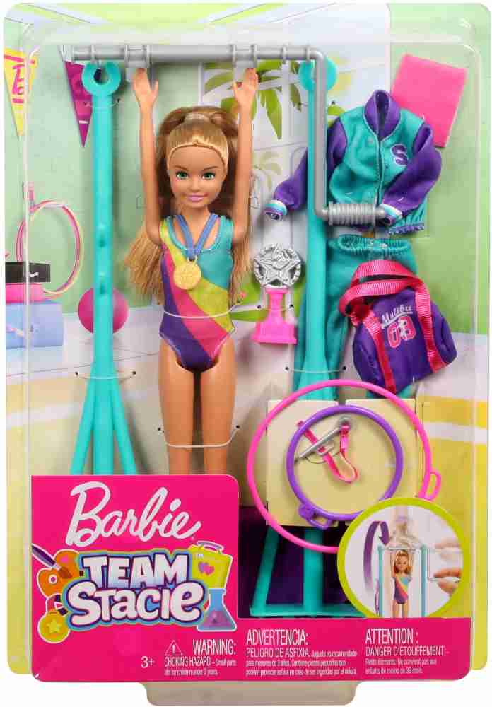 BARBIE Team Stacie Doll and Gymnastics Playset with Spinning Bar