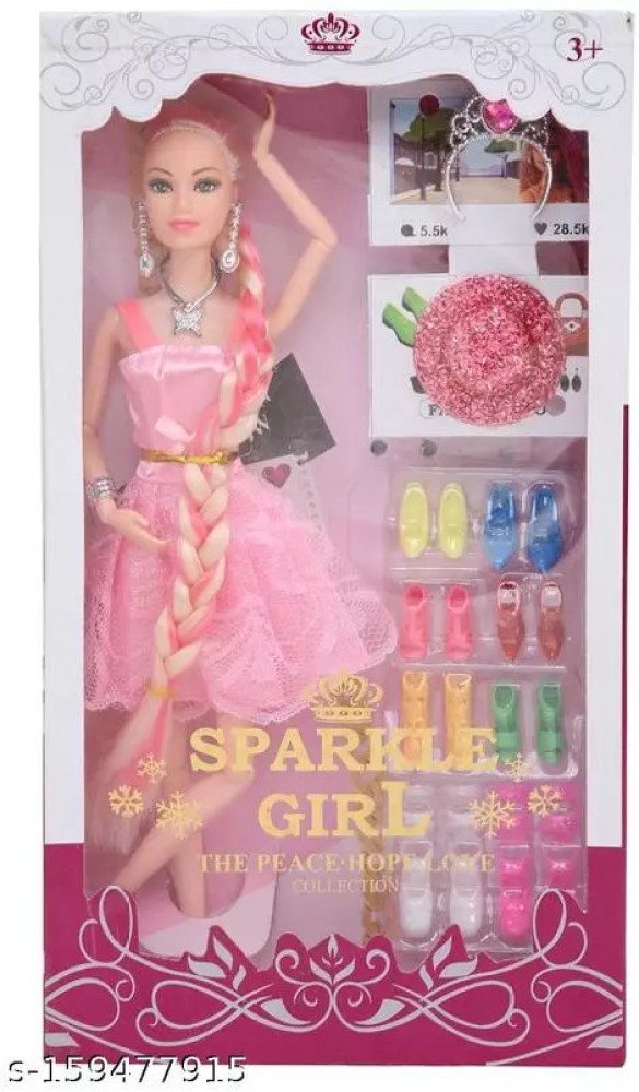 edplay Doll Set Toy with Moveable Arms & Legs, Long Hair, Jewellery, Crown  & Hat - Doll Set Toy with Moveable Arms & Legs, Long Hair, Jewellery, Crown  & Hat . Buy