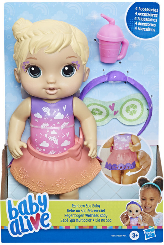 Baby Alive Rainbow Spa Baby Doll 9 Inch Spa Themed Toy for Kids
