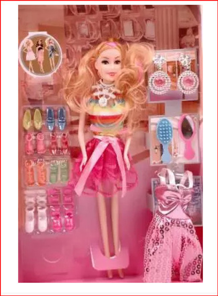 Novelty Enterprises fashion barbi doll with doll accessories Pink