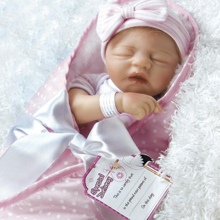 Paradise Galleries Reborn Baby Doll in Silicone Vinyl,Sleeping
