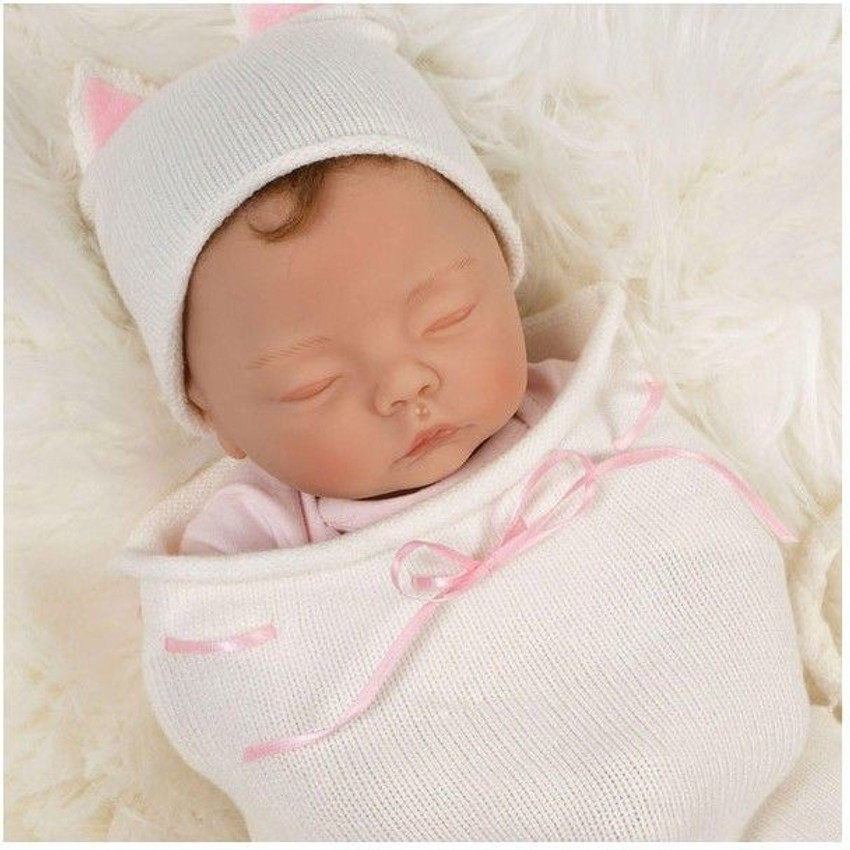 Paradise Galleries Reborn Baby Doll Girl Sleeping Kitten with