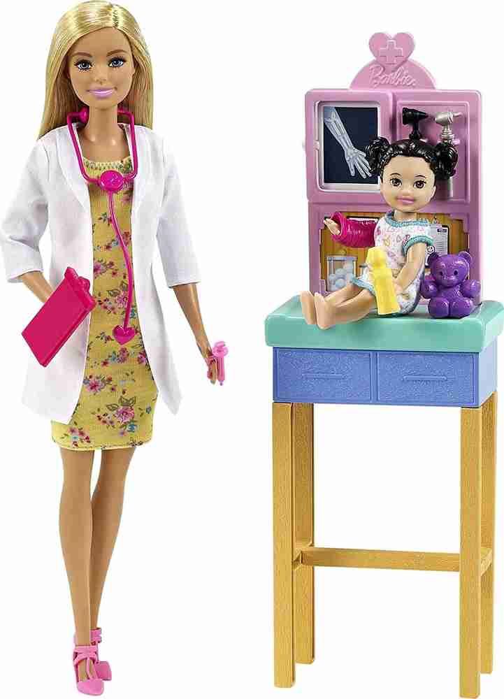 BARBIE Pediatrician Playset 12 Inch Blonde Doll for Ages 3 Years