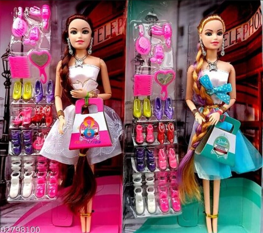 Bhagat Infotech Unique gift Shop long hair doll fashion doll best toy of your baby 2 psc