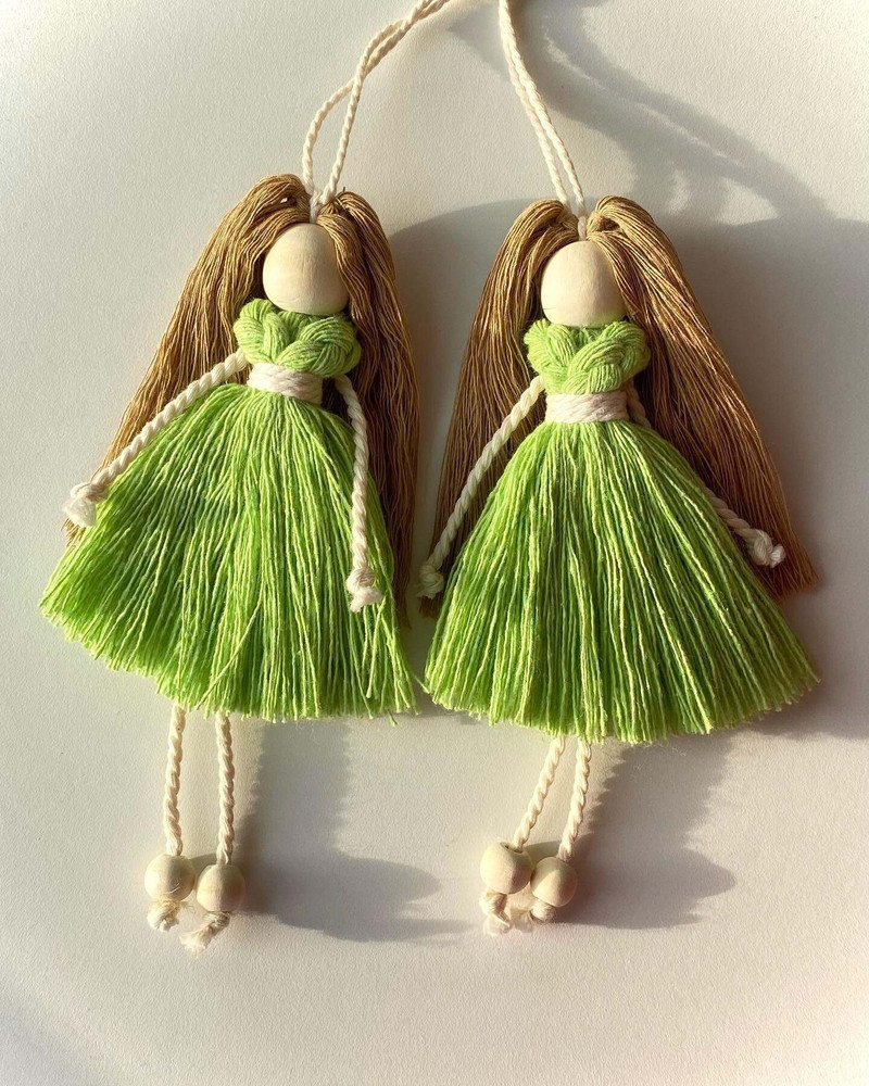 Macrame doll keychain sale