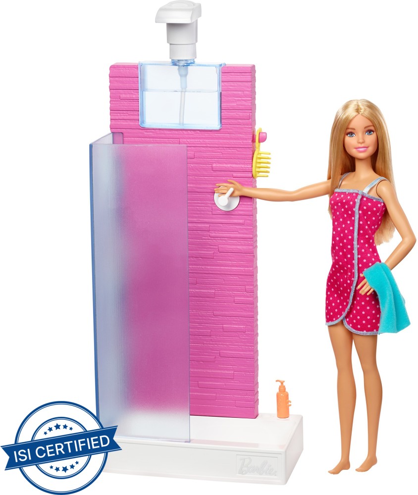 barbie shower vanity bathroom playset