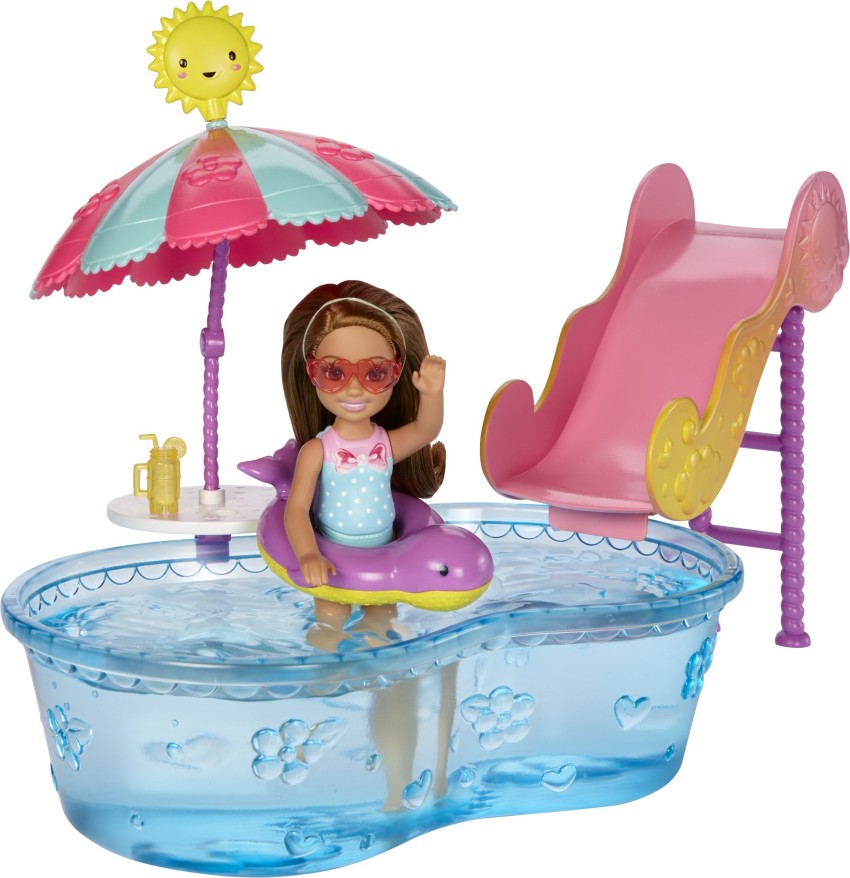 Barbie swimming pool with slide new arrivals