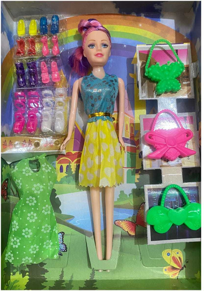 Barbie doll 2025 house and dresses