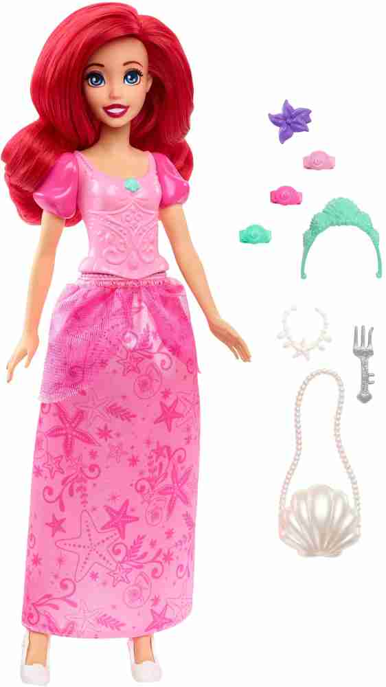 DISNEY PRINCESS Ariel Fashion Doll in Signature Pink Dress and 9