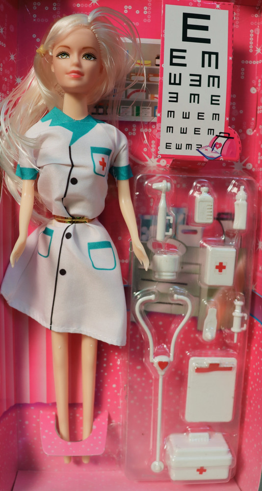 Fabulaas Beautiful Big Nurse Doctor Doll With Medical Toy Kit