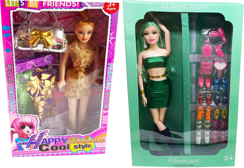 Neeva Creations Combo of 2 fashion dolls with dress random color and accessories Combo of 2 fashion dolls with dress random color and accessories Buy Barbie toys in India. shop
