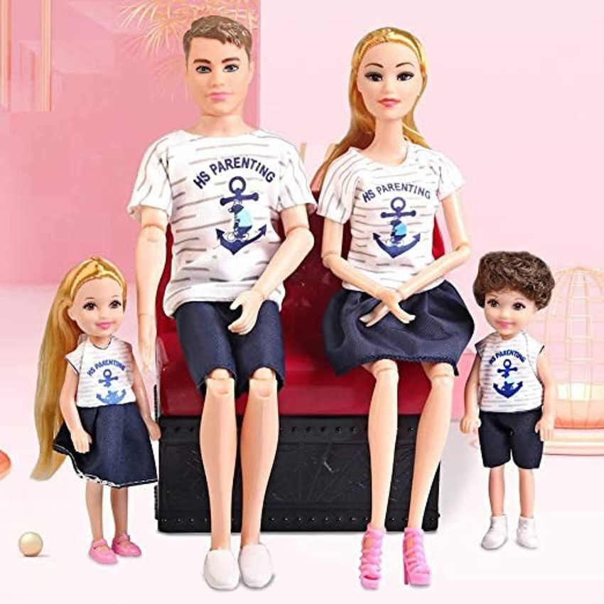 SR Toys Family Doll Set Includes Dad Mom 2 Kids with