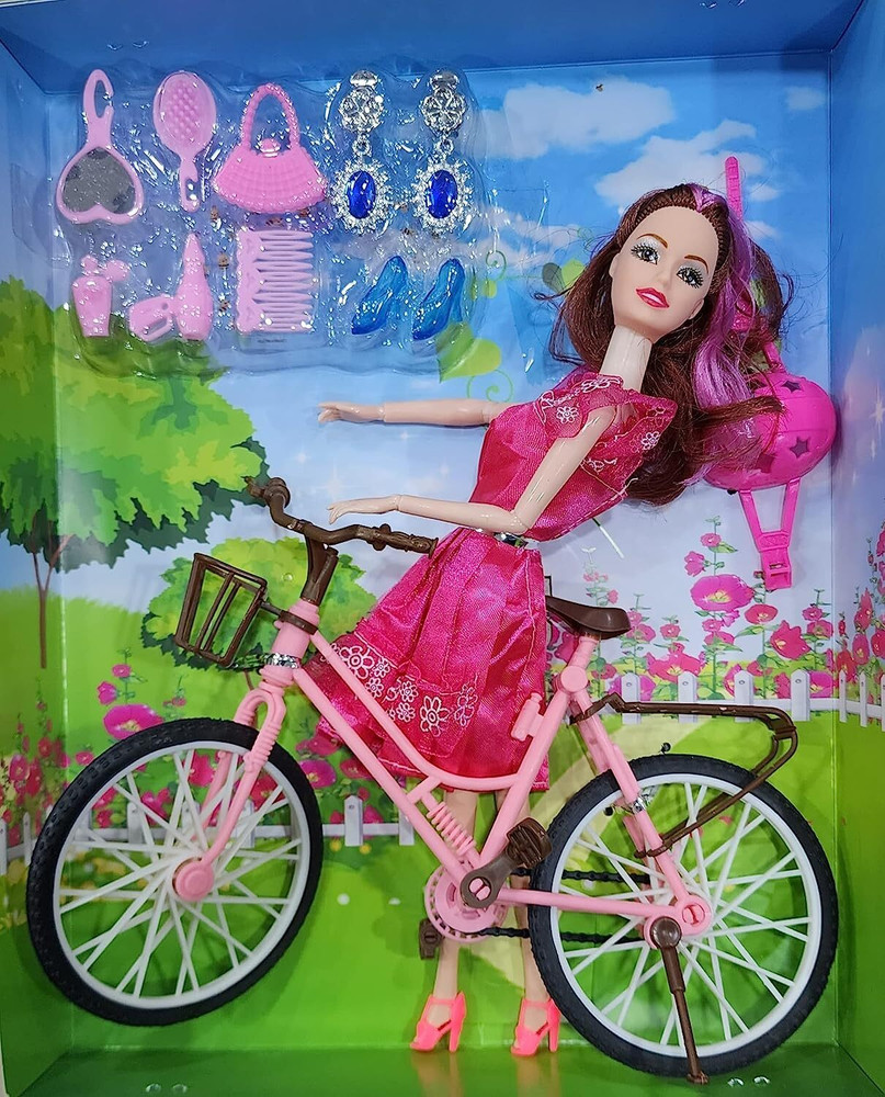 Barbie doll with cycle deals