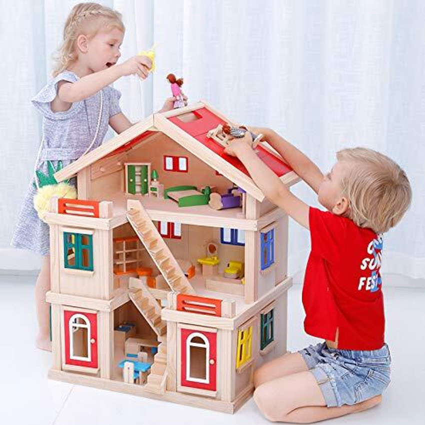 mannusales Toys Uncle 3 Storey Doll House Toys Uncle 3 Storey