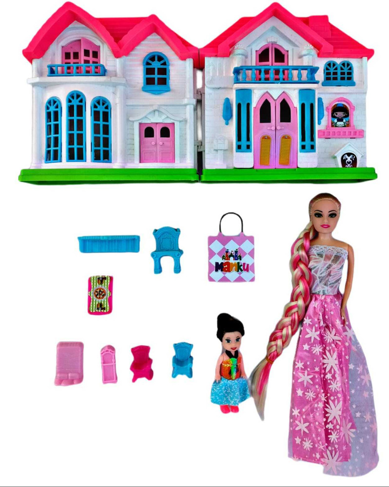 Ruhani Toys Gift Gallery RUHANI Big Doll Dream House with Doll and Furniture Toy Set for Girls RUHANI Big Doll Dream House with Doll and Furniture Toy Set
