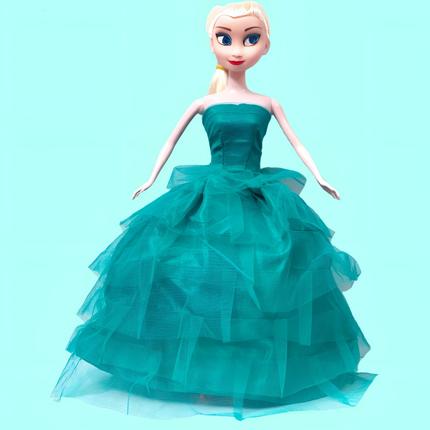 BABRO Doll Set for Girls Elsa and Anna Set with Frock Bluish