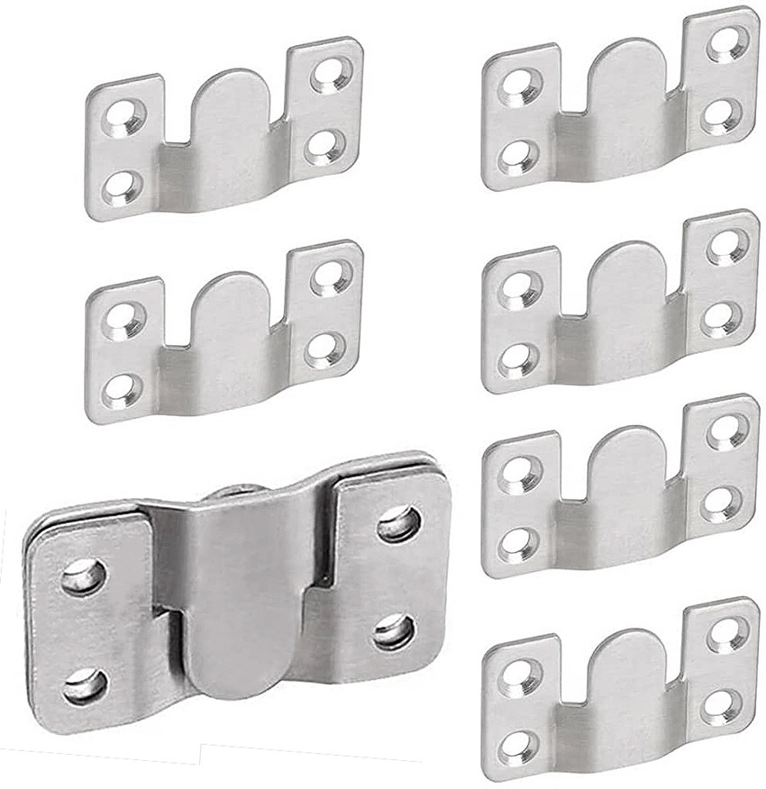 HANNEA 4 Pairs Stainsteel Steel Flush Mount Bracket Interlocking