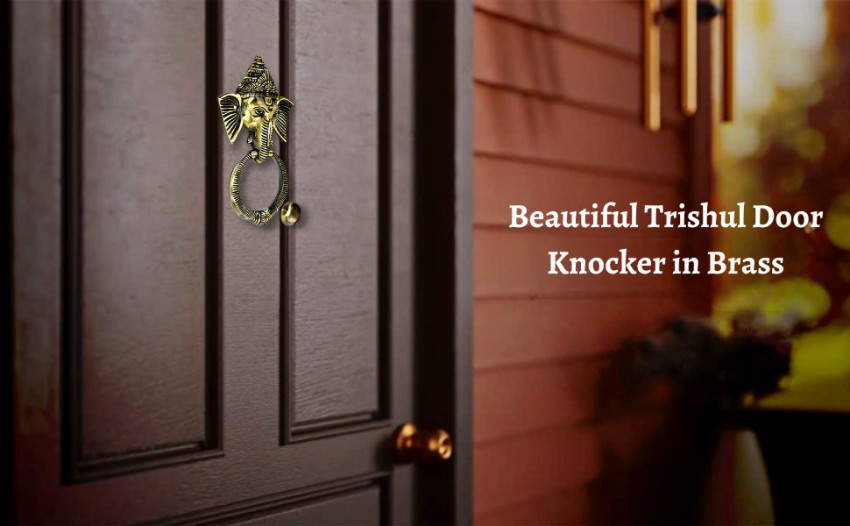 H&T PRODUCTS Ganesh Door Knocker (Antique Brass, Size 8 inch,Pack of 1)  Brass Door Knocker Price in India - Buy H&T PRODUCTS Ganesh Door Knocker  (Antique Brass, Size 8 inch,Pack of 1)