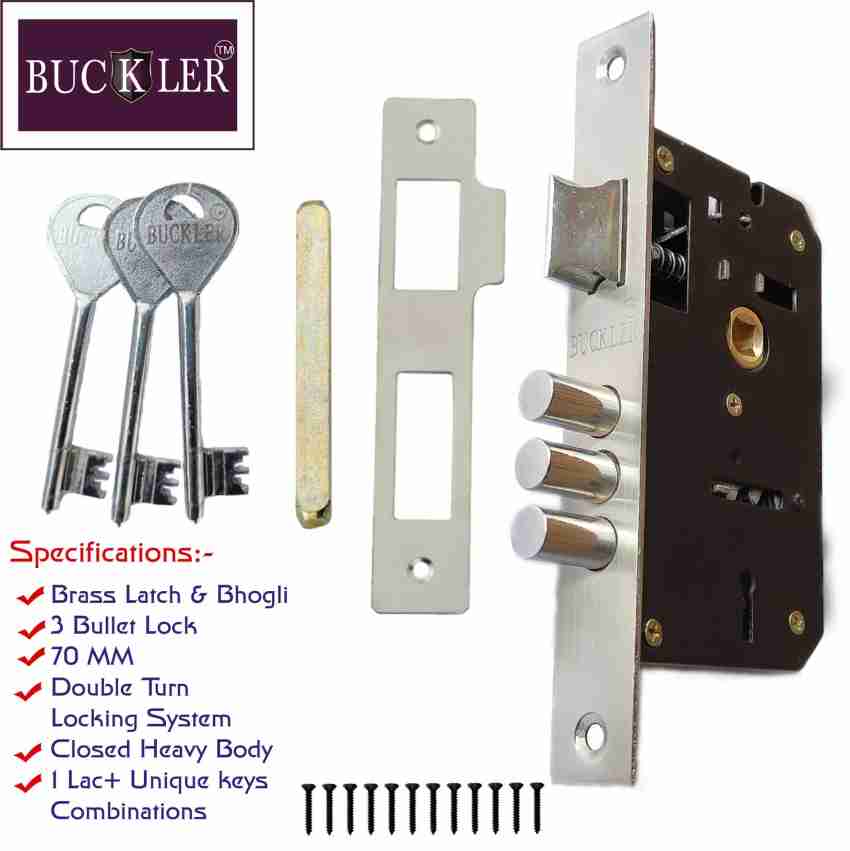 BUCKLER Mortise Handle Set, Door Lock, Main gate lock set-Locks- Door  Handles Lock-Punch-8
