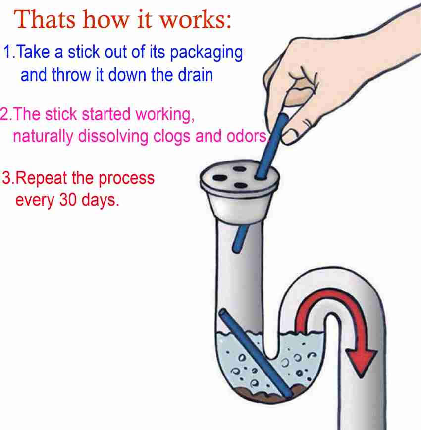 Drain Sticks Drain Stix Drainstix Drain Cleaner Sticks for Drains Drain  Cleaner Sticks for Clogs Remover Eliminating Smelly Odor Sink Disposable  Drain