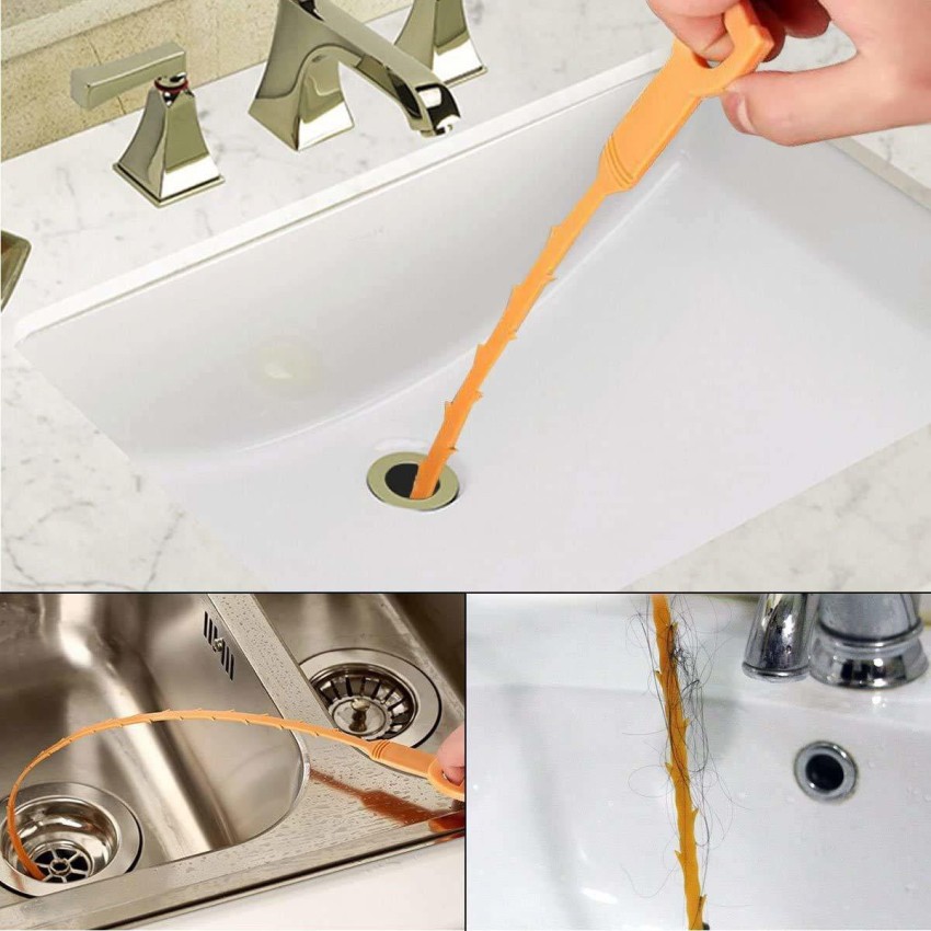 Sink Drain Clog Remover Tool, 6-Pack Snake Drain Clog Remover Hair Drain Cleaner Tool, Shower Hair Drain Catcher Tool, Drain Hair Clog Remover Tool