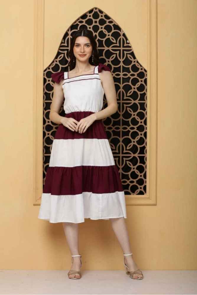 Maroon and white dress hot sale
