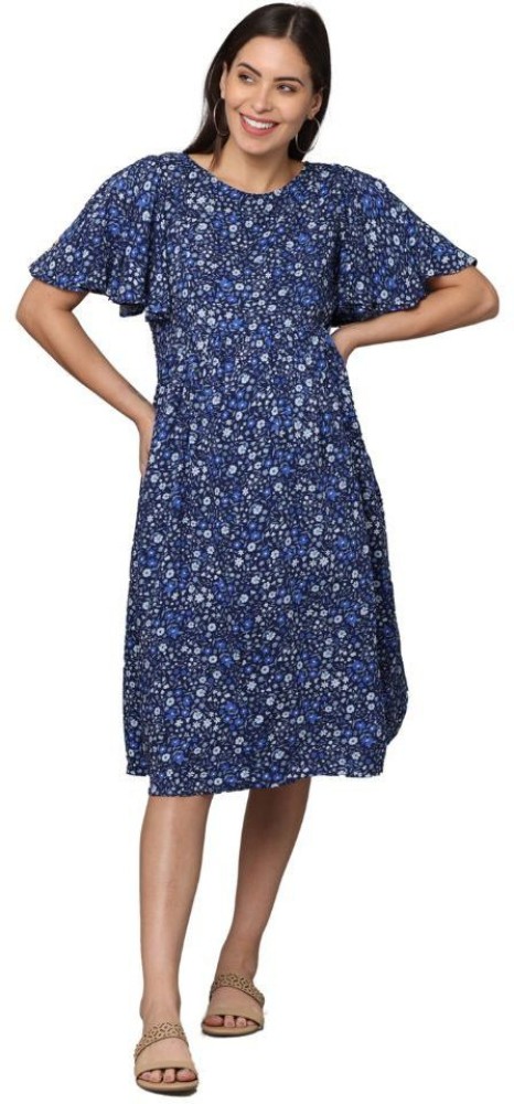 MORPH maternity Women A-line Blue Dress - Buy MORPH maternity Women A-line  Blue Dress Online at Best Prices in India
