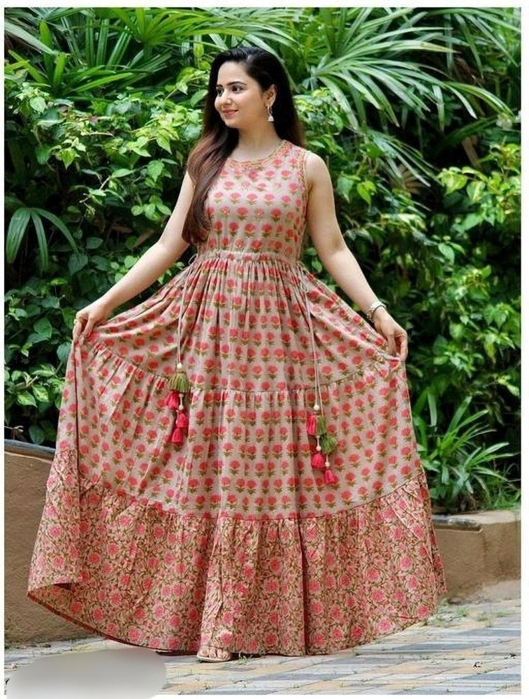 Flipkart cotton 2025 long frock