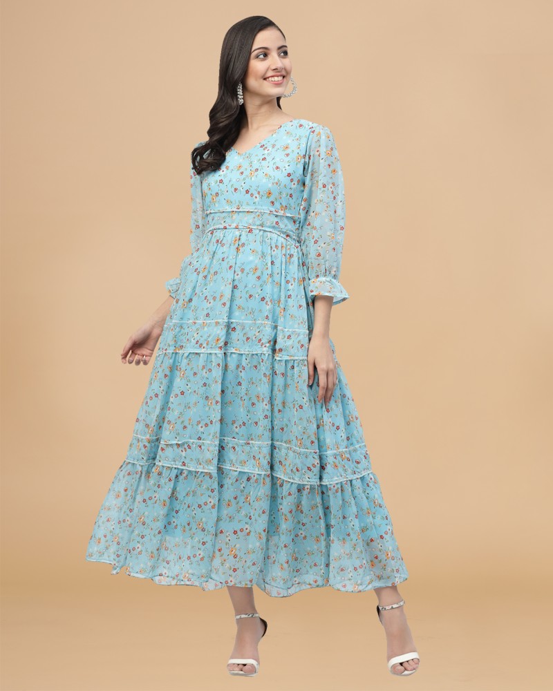 HARPA Women Fit and Flare Multicolor Dress - Buy HARPA Women Fit and Flare  Multicolor Dress Online at Best Prices in India