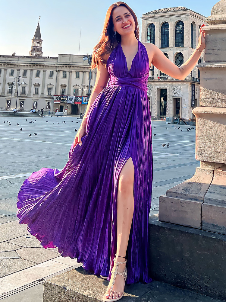 Ziva Fashion Women Gown Purple Dress Buy Ziva Fashion Women Gown Purple Dress Online at Best Prices in India Flipkart