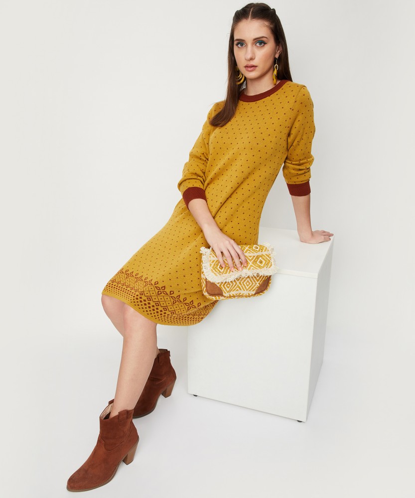 Yellow sweater sales dress womens