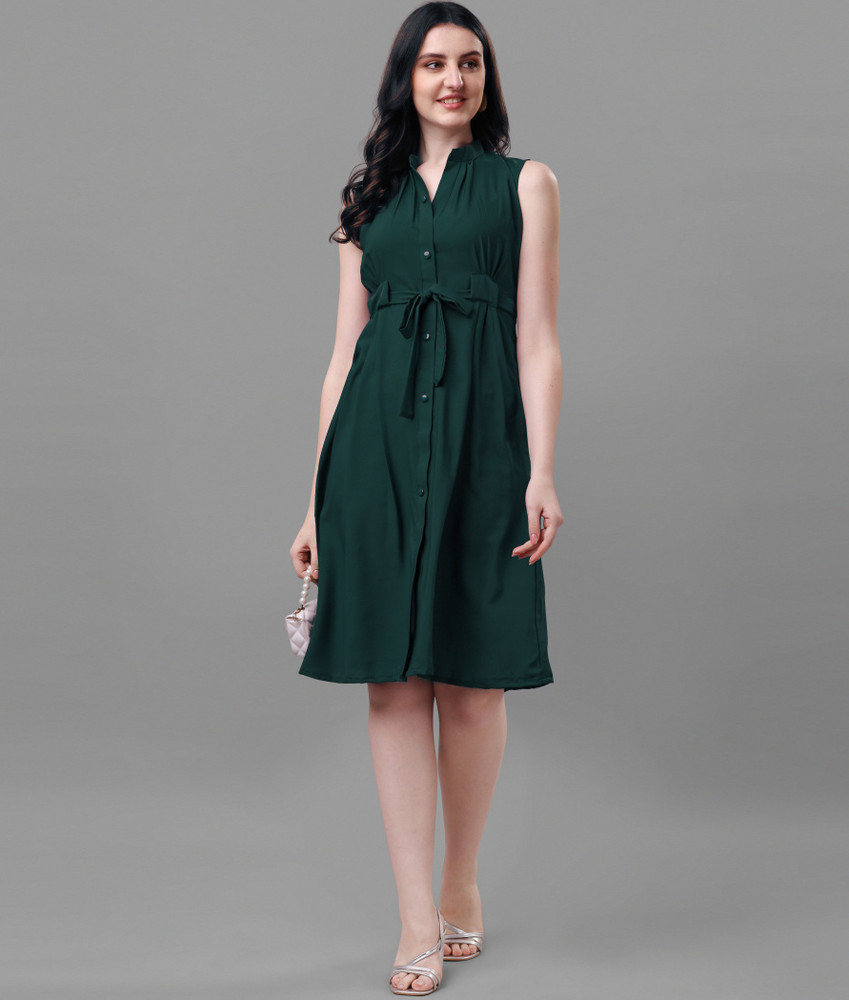 PG COLLECTION Women A line Green Dress Buy PG COLLECTION Women A line Green Dress Online at Best Prices in India Flipkart