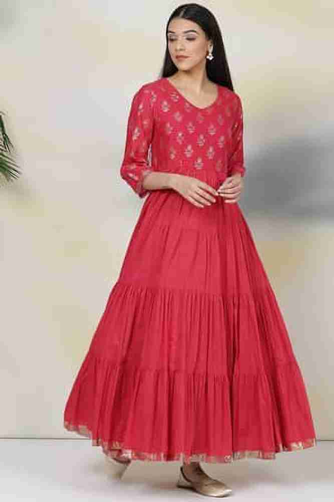 BIBA Women Fit and Flare Red Dress Buy BIBA Women Fit and Flare