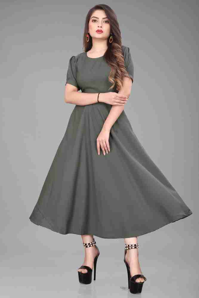 EDISHNAL Women Maxi Grey Dress Buy EDISHNAL Women Maxi Grey Dress Online at Best Prices in India Flipkart