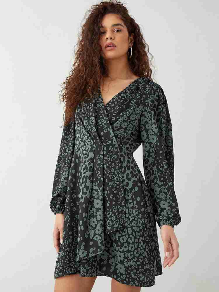 DOROTHY PERKINS Women Wrap Black Dark Green Dress Buy DOROTHY PERKINS Women Wrap Black Dark Green Dress Online at Best Prices in India Flipkart